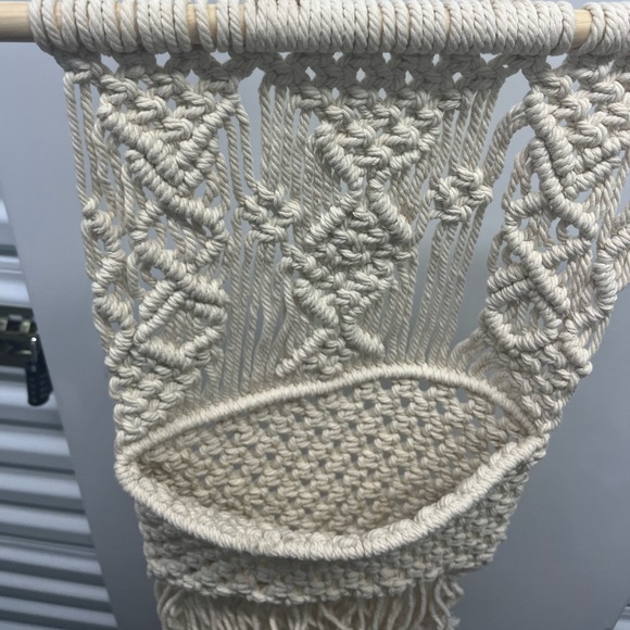 Cream Macrame pocket organizer - Picture 2 of 4